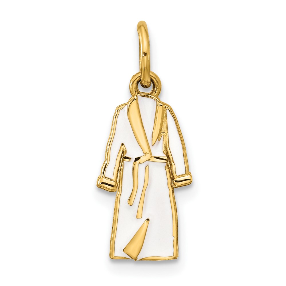 D5728.jpg 14k White Enameled Bathrobe Charm - Image 1