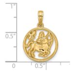 14k Polished Round Sagittarius Pendant - Image 4