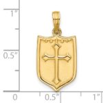 14K Polished Shield with Cross Pendant - Image 4