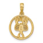 14K Polished Round Scorpio Pendant