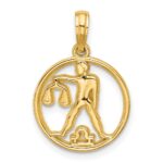 14K Polished Round Libra Pendant