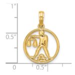 14K Polished Round Libra Pendant - Image 4