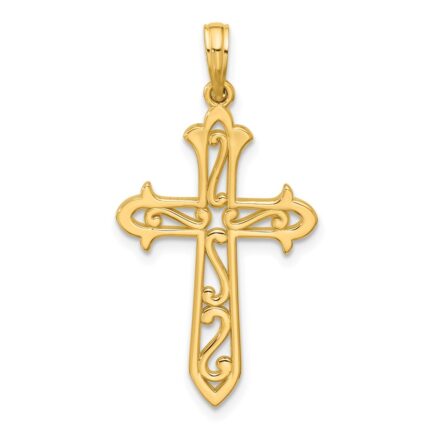 14K Polished Cross Pendant