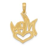 14K Polished MOM And Heart Pendant - Image 3