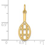 14K Polished Tennis Racket Pendant - Image 4