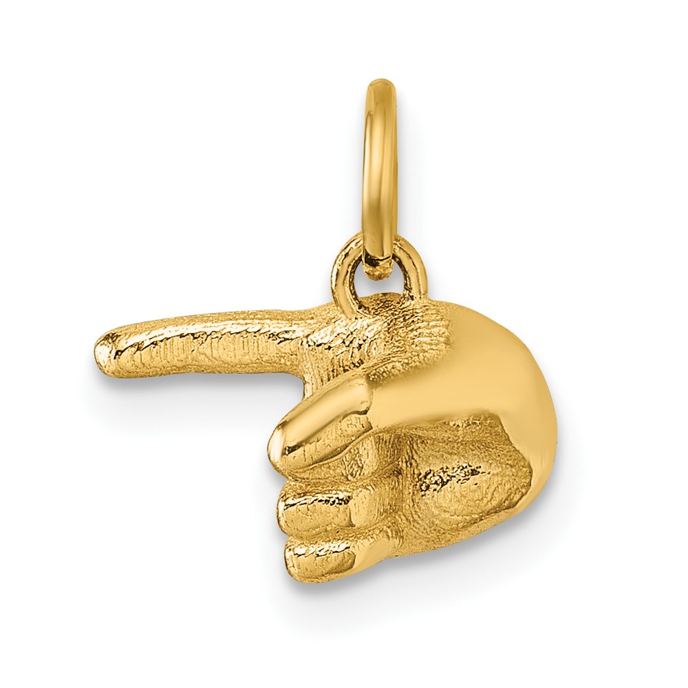 D5802.jpg 14K Polished 1-Finger Point Hand Pendant - Image 1