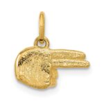 14K Polished 2-Finger Point Hand Pendant - Image 3
