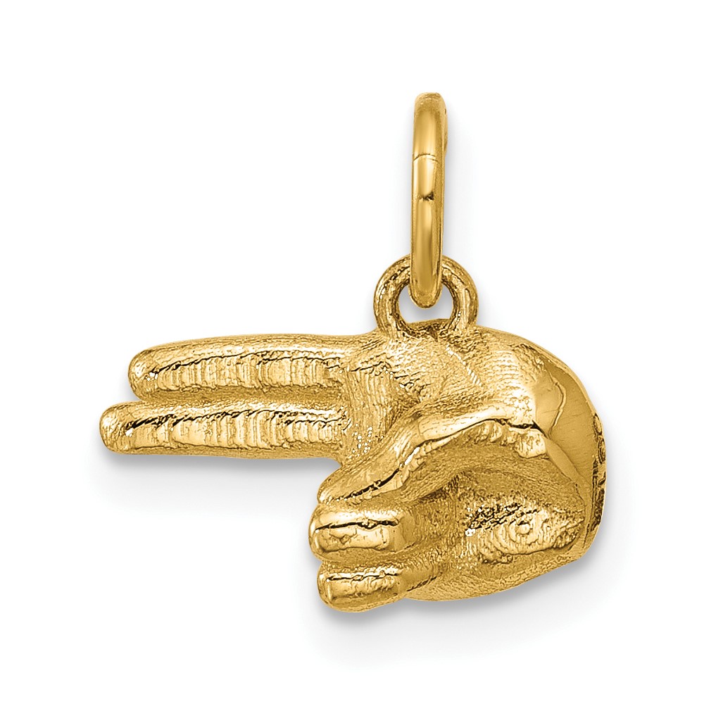 D5803.jpg 14K Polished 2-Finger Point Hand Pendant - Image 1