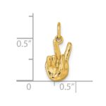 14K American Sign Language Alphabet Fingerspelling Sign K Pendant - Image 5