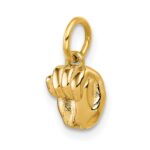 14K American Sign Language Alphabet Fingerspelling Sign M Pendant - Image 4
