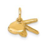 14K American Sign Language Alphabet Fingerspelling Sign P Pendant - Image 3