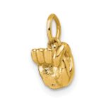 14K American Sign Language Alphabet Fingerspelling Sign T Pendant - Image 4