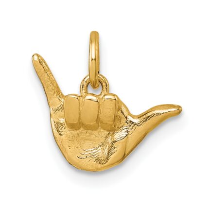 14K American Sign Language Alphabet Fingerspelling Sign Y Pendant