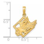 14K Polished Eagle in Square Pendant - Image 4