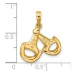 14K Polished Stirrups Pendant - Image 4