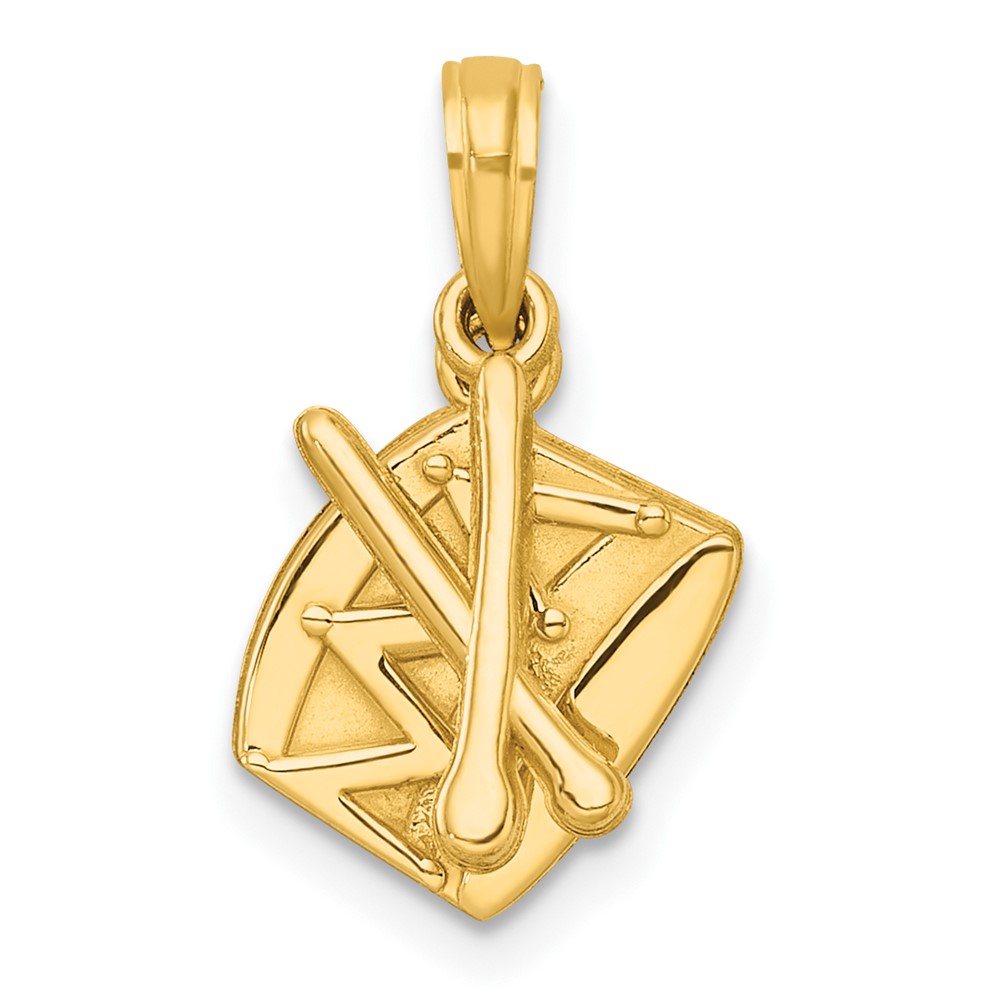 D5822.jpg 14K Polished Drumsticks and Drum Pendant - Image 1