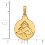 14K Polished Christmas Tree Ornament Pendant - Image 4