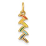 14K Polished Enameled Rainbow Falls Pendant