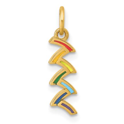 14K Polished Enameled Rainbow Falls Pendant