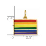 14K Polished Enameled Rainbow Flag Pendant - Image 4