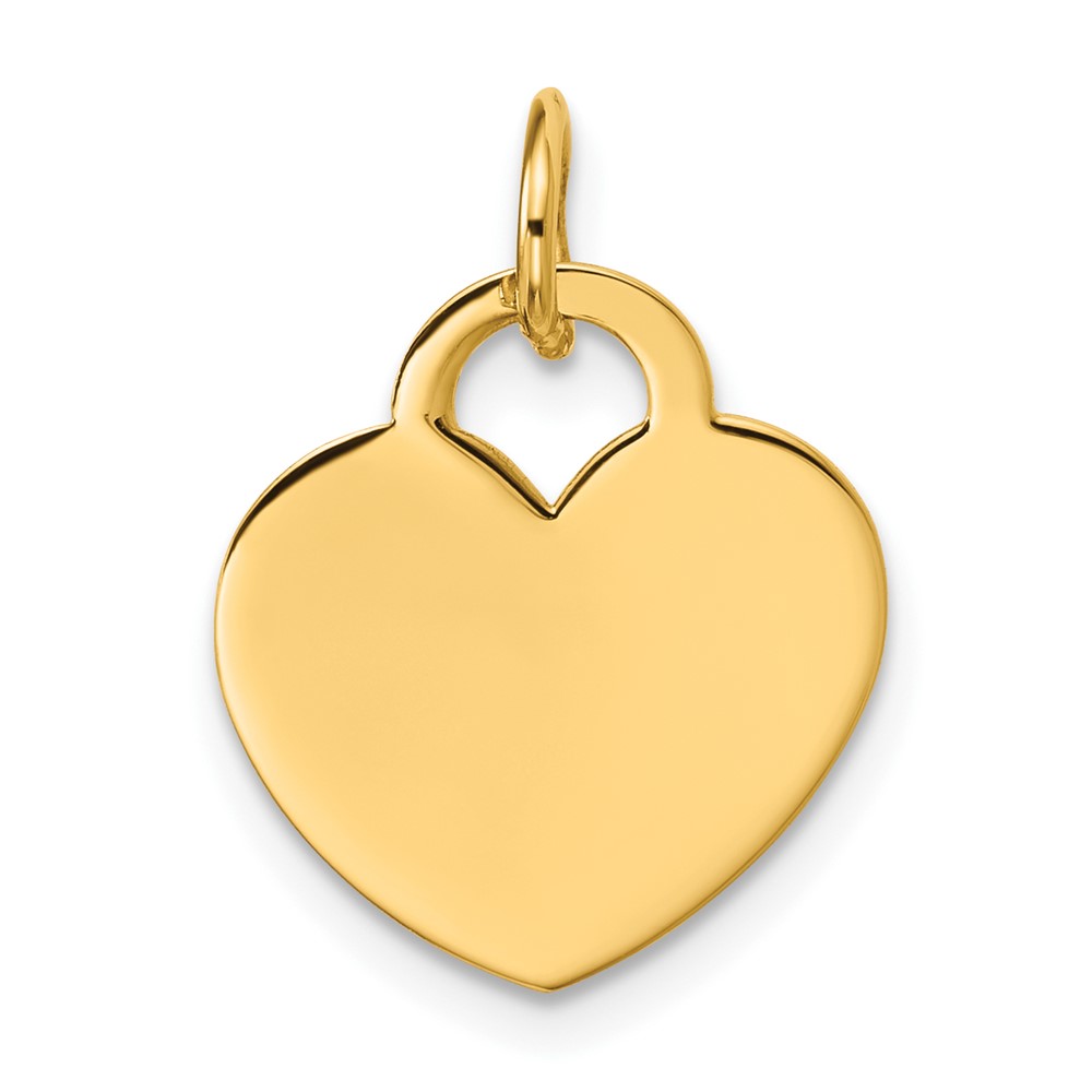 D591.jpg 14K Polished Engravable 15mm Heart Disc Pendant - Image 1