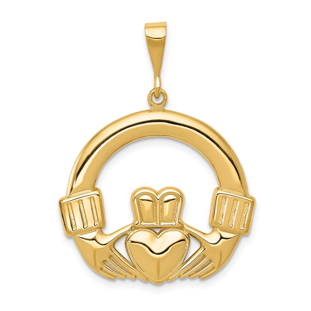 D664.jpg 14k Claddagh Pendant - Image 1