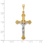 14k Two-tone Crucifix Pendant - Image 4