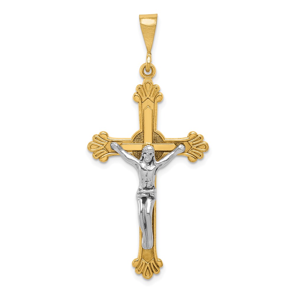 D870.jpg 14k Two-tone Crucifix Pendant - Image 1