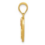 14k Two-Tone Heart Letter L  Initial Pendant - Image 2