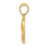 14k Two-Tone Heart Letter S  Initial Pendant - Image 2