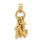 14K 3-D Faith, Hope and Charity Charm - Image 4