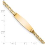 14k Polished Semi-Solid Chain/Solid Plate Anchor Link Soft Diamond Shape 25.5x7.8mm Plate 8 inch ID Bracelet - Image 3