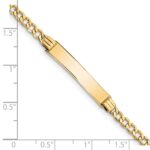 14k Polished Semi-Solid Chain/Solid Plate Cuban Link 25.5x5mm Plate 7 inch ID Bracelet - Image 4
