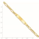 14k Polished Semi-Solid Chain/Solid Plate Figaro Link 33.5x6.5mm Plate 7 inch ID Bracelet - Image 4
