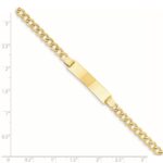 14k Polished Semi-Solid Chain/Solid Plate Curb Link 33x6.75mm Plate 7 inch ID Bracelet - Image 4