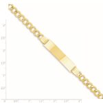 14k Polished Semi-Solid Chain/Solid Plate 5.9mm Curb Link 37.5x9mm Plate 7 inch ID Bracelet - Image 4