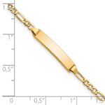 14k Polished Semi-Solid Chain/Solid Plate Figaro Link 23x4.5mm Plate 6 inch Baby/Child ID Bracelet - Image 3