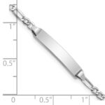 14k White Gold Polished Semi-Solid Chain/Solid Plate Figaro Link 19.5x4.5mm Plate 6 inch Baby/Child ID Bracelet - Image 3