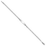 14k White Gold Polished Semi-Solid Chain/Solid Plate Anchor Link Soft Diamond Shape 20x5.5mm Plate 7 inch ID Bracelet - Image 2