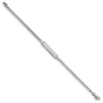 14k White Gold Polished Semi-Solid Chain/Solid Plate Anchor Link 20x4.5mm Plate 6 inch Baby/Child ID Bracelet - Image 2