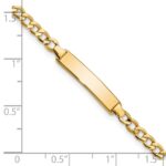 14k Polished Semi-Solid Chain/Solid Plate Cuban Link 23.5x4.5mm Plate 6 inch Baby/Child ID Bracelet - Image 3