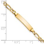 14k Polished Semi-Solid Chain/Solid Plate Figaro Link 20.3x4.4mm Plate 6 inch Baby/Child ID Bracelet - Image 3