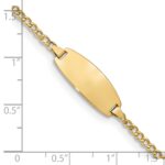 14k Polished Semi-Solid Chain/Solid Plate Curb Link Oval 18.5x8.5mm Plate 7 inch ID Bracelet - Image 3