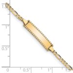 14k Polished Solid Chain/Solid Plate Figaro Link 18.5x5mm Plate 6 inch Baby/Child ID Bracelet - Image 3