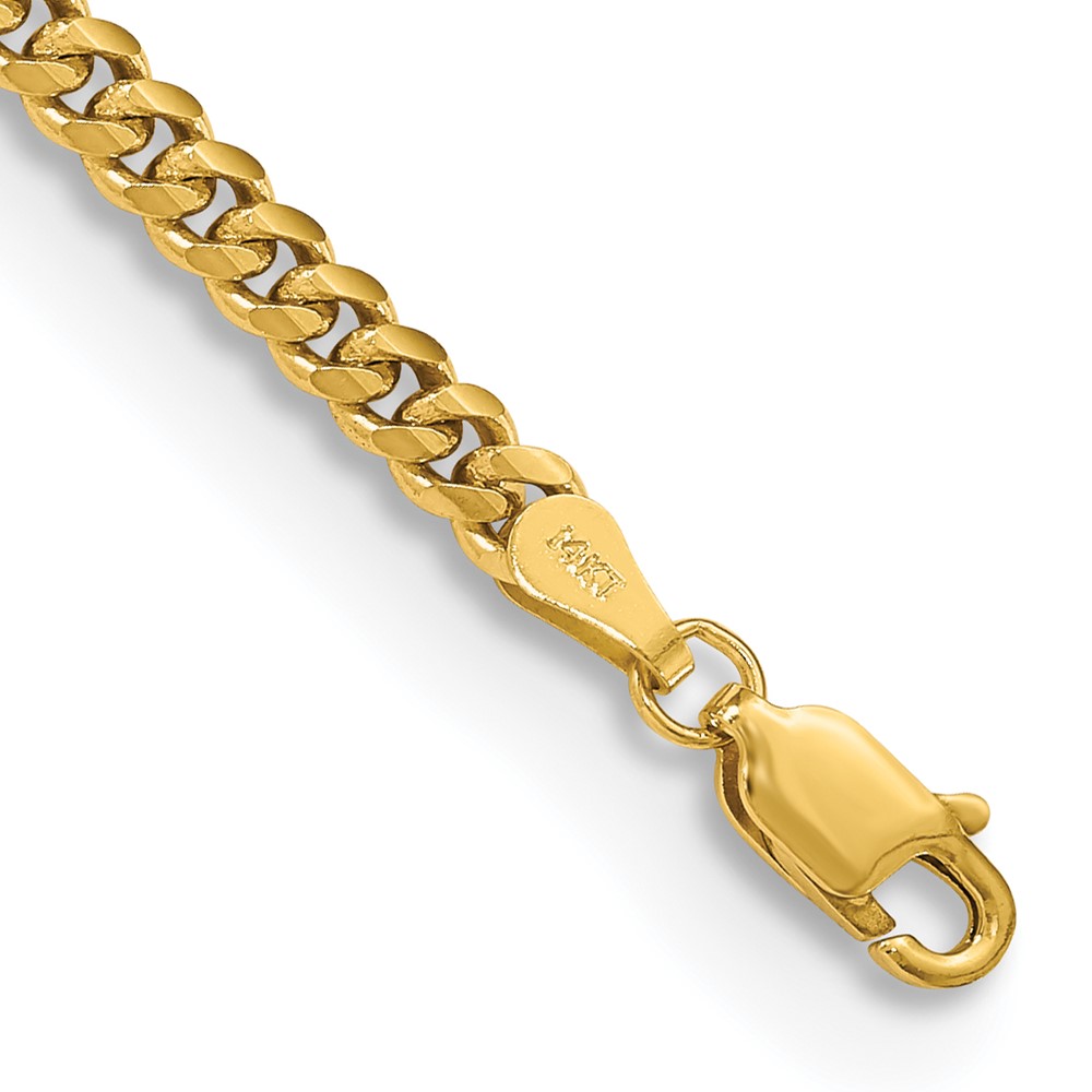DCU100-7.jpg 14K 7 inch 3.5mm Solid Miami Cuban Link with Lobster Clasp Bracelet - Image 1