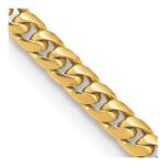 14K 4.3mm Solid Miami Cuban Link with Lobster Clasp Chain