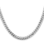 14K White Gold 5.5mm Solid Miami Cuban Link with Lobster Clasp Chain - Image 2