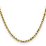 14K 3.5mm Semi Solid Diamond-cut Rope with Lobster Clasp Chain - Image 2