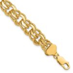 14k 11mm Solid Double Link Charm Bracelet