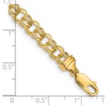 14k 5.5mm Diamond-cut Solid Heavy Double Link Charm Bracelet - Image 3